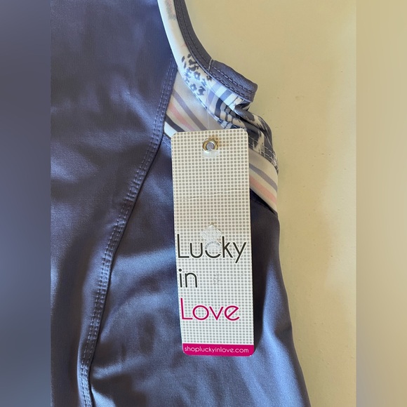 NWT Lucky in Love Women's All About Ikat Tank Lavender White Tennis golf size XL - Picture 4 of 12
